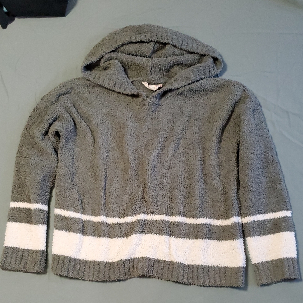 Pink Republic- Olive &  Cream-colored Hooded Sweater.